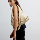 Gala Calf Skin Leather Vanilla with a model