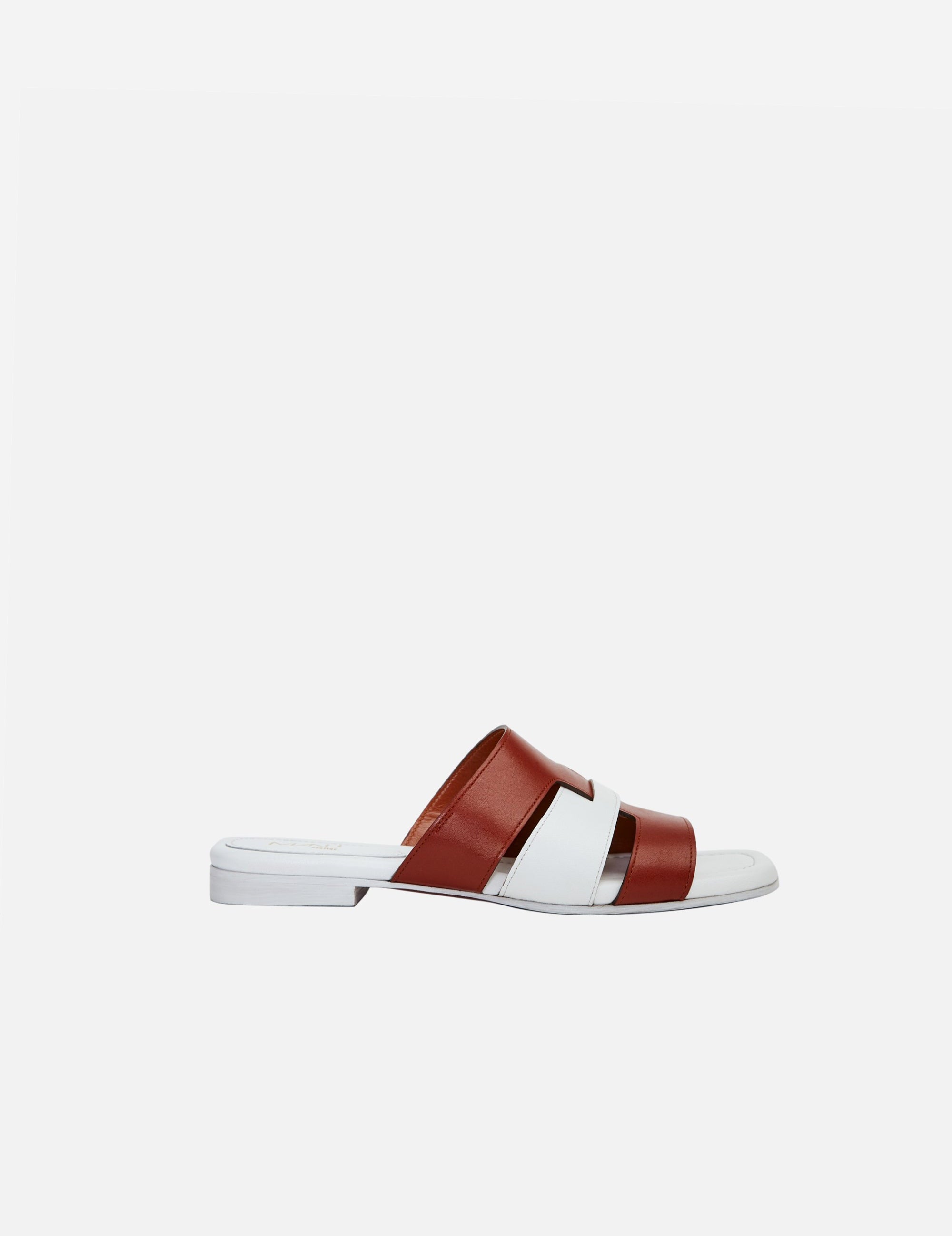 15 Woven Leather Slippers Redbole & White Soft