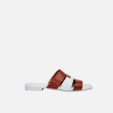 15 Woven Leather Slippers Redbole & White Soft