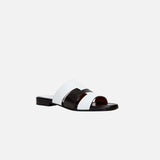 15 Woven Leather Slippers White & Black