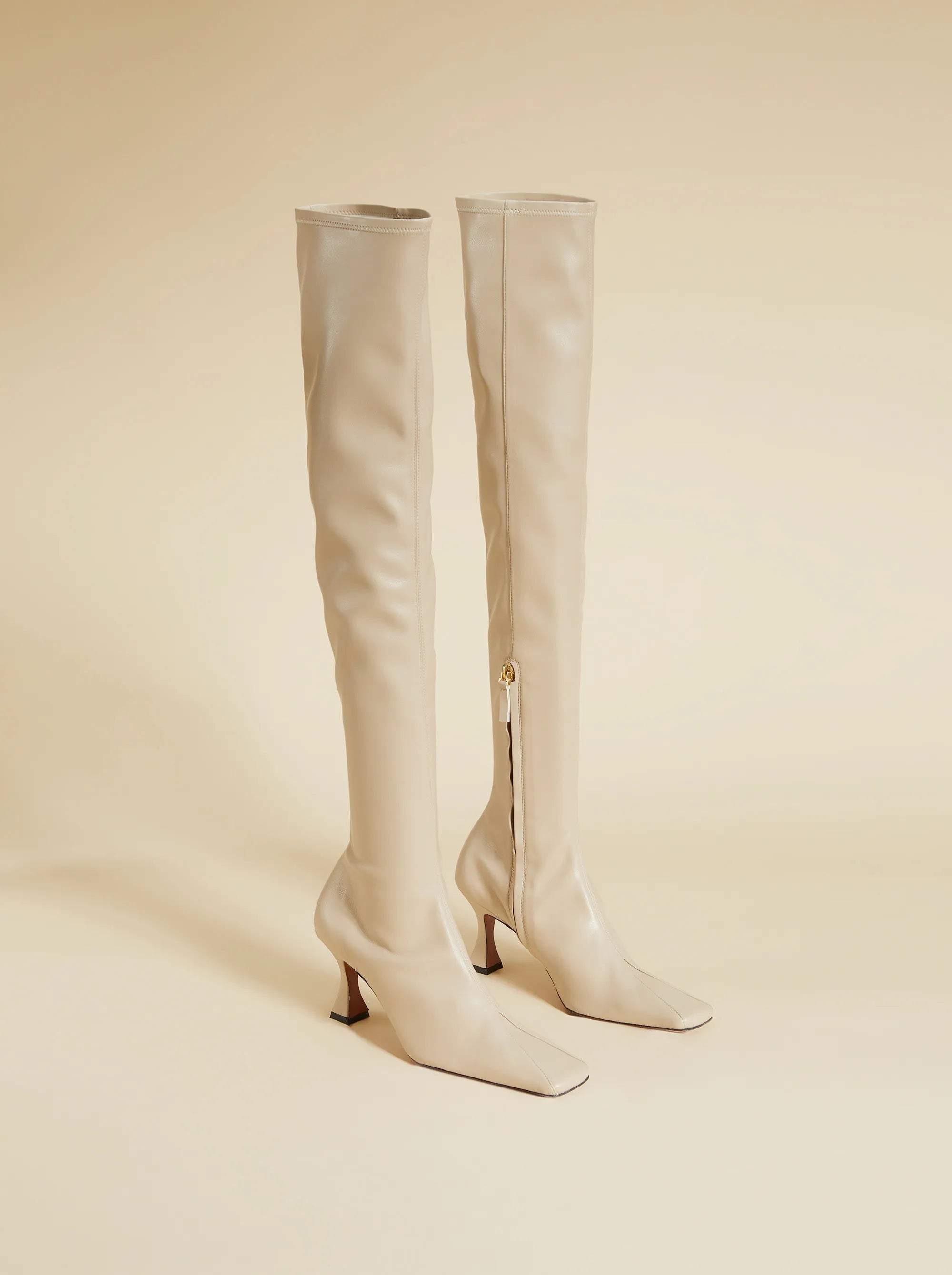 Light grey knee high boots shop
