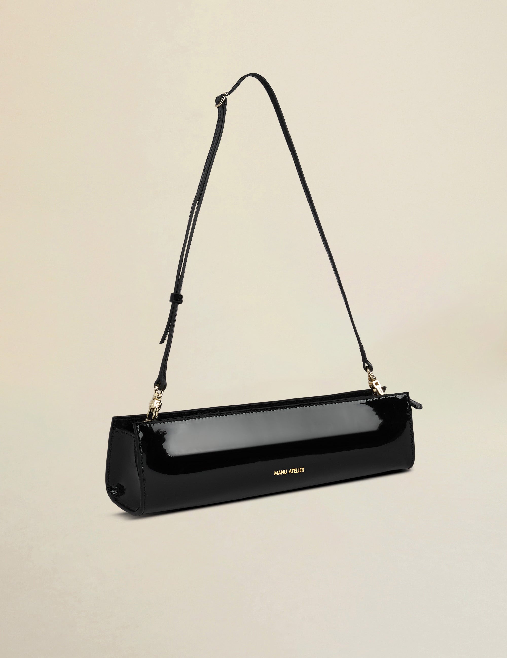 Pencil Box Black Patent Side