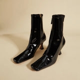 Duck Boots Stretch Vegan Patent Black