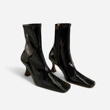 Duck Boots Stretch Vegan Patent Black