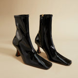 Duck Boots Stretch Vegan Patent Black