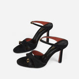 Almond Toe Sandals Black Suede