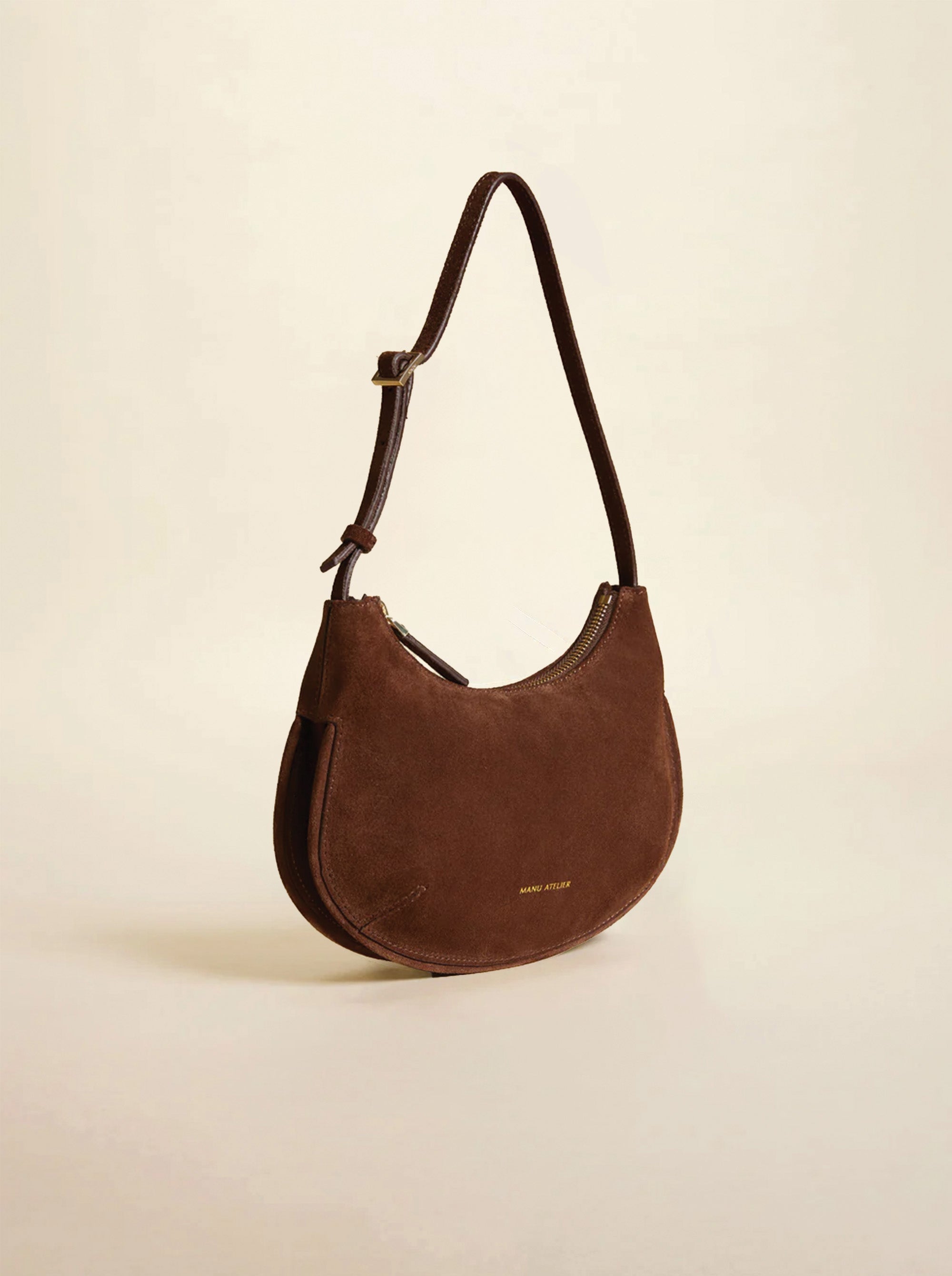 Ilda Suede Leather Chocolate Side