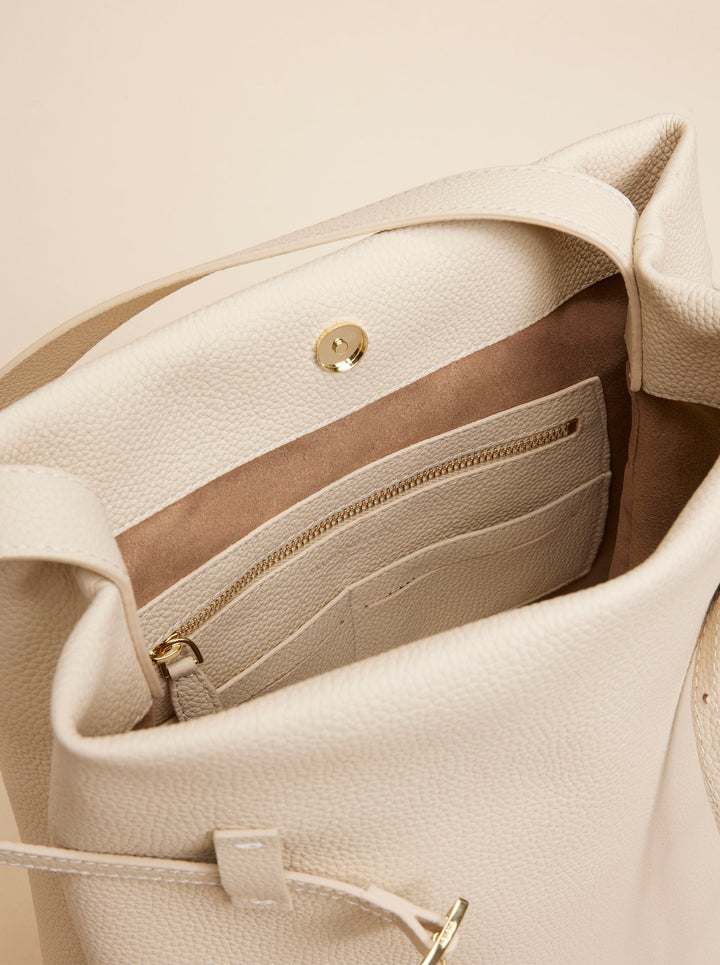 Tote Du Jour Calf Skin Leather Vanilla  2