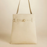 Tote Du Jour Calf Skin Leather Vanilla 