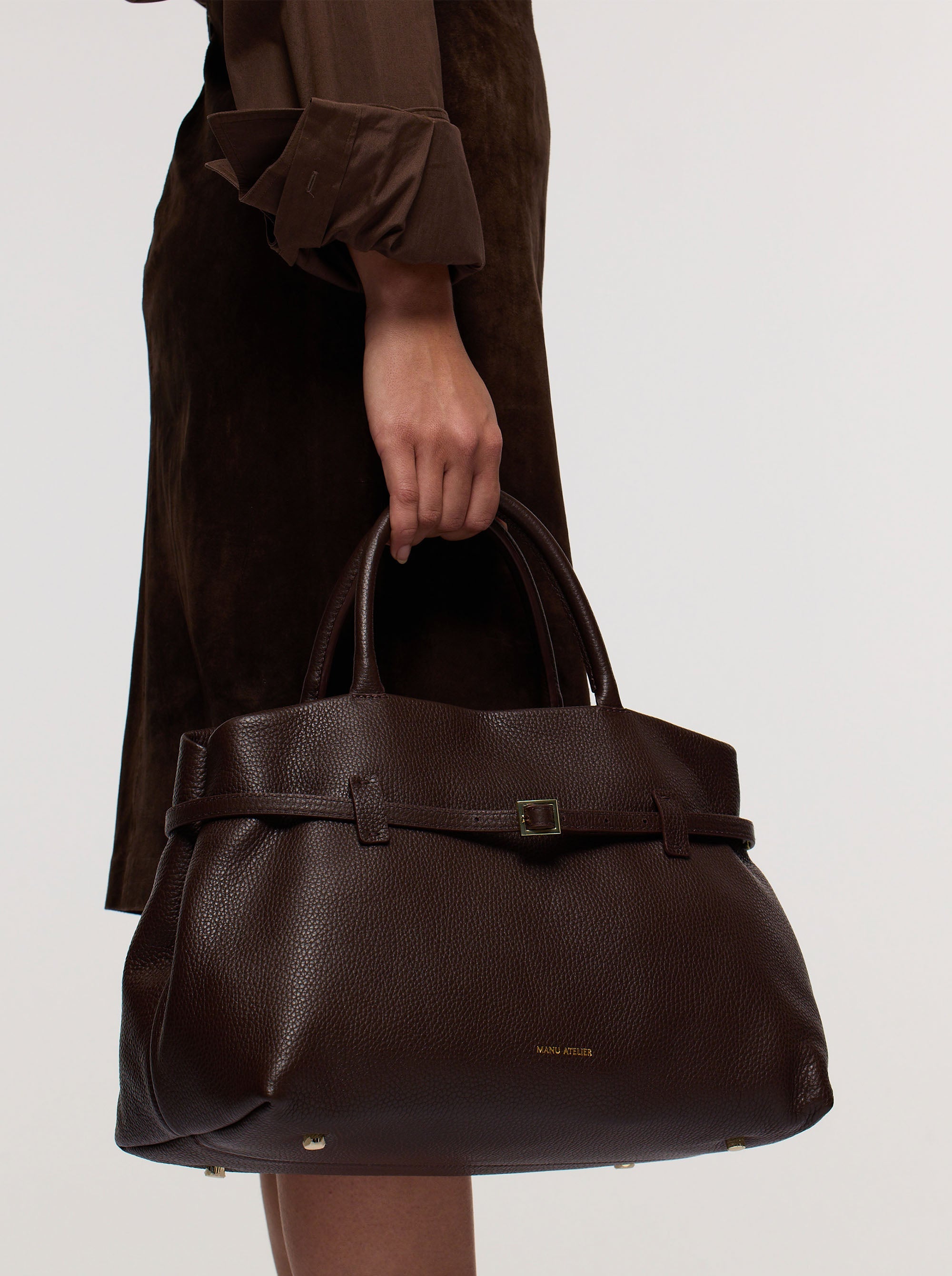 Le Cambon 35 Calf Skin Leather Deep Brown with a model 