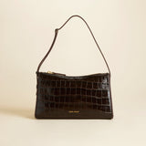 Prism Croc Embossed Calf Leather Brown