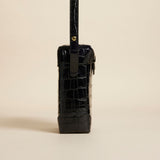  Mini Pristine Croc Embossed Calf Leather Black 2