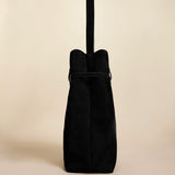 Tote Du Jour Suede Leather Black 2 