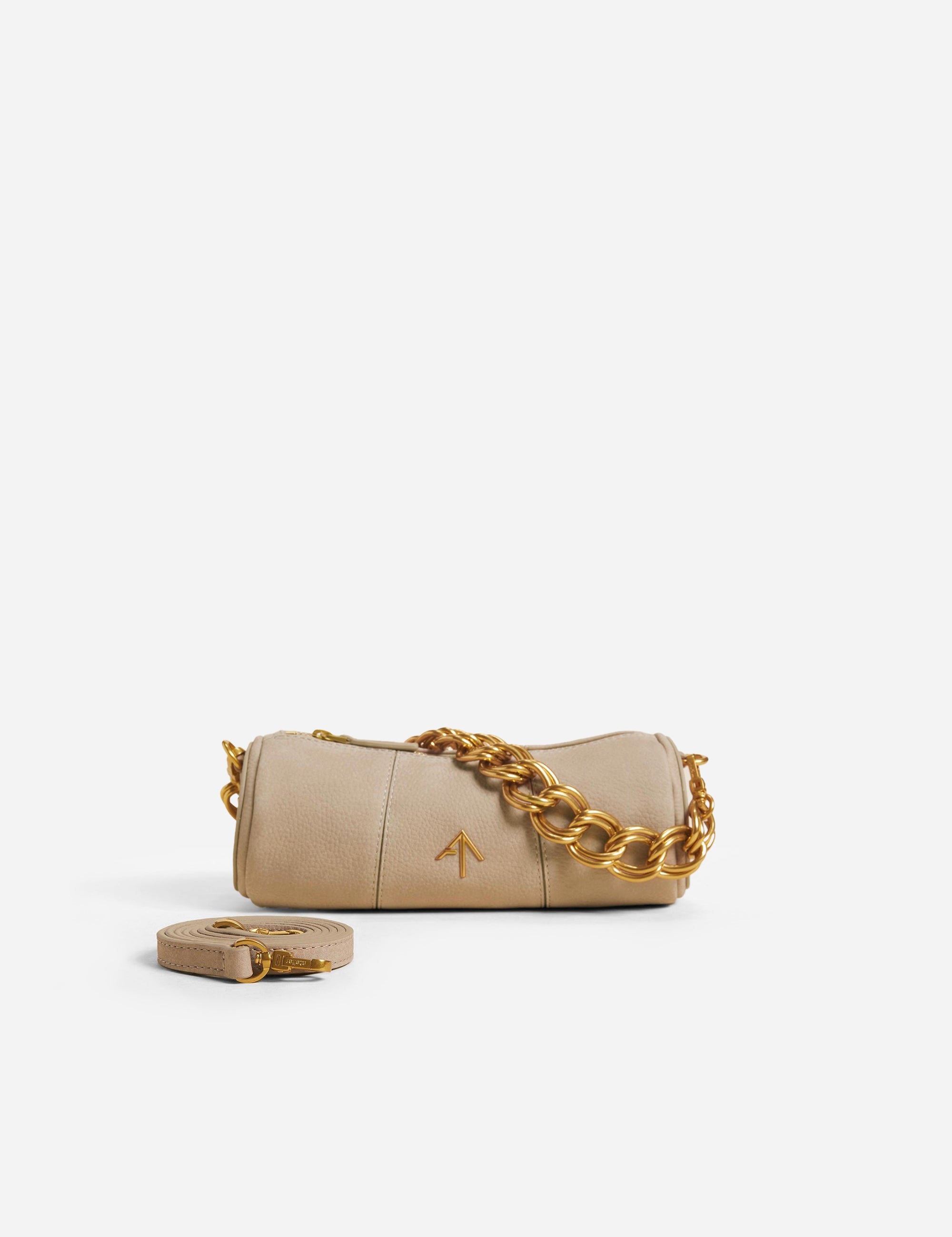 XX Mini Cylinder Full Grain Nubuck Leather Silk Grey  Front