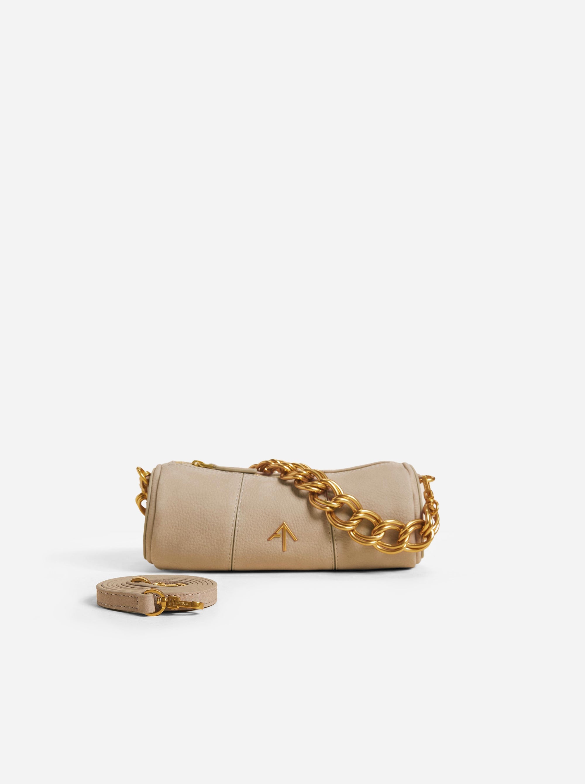 XX Mini Cylinder Full Grain Nubuck Leather Silk Grey  Front