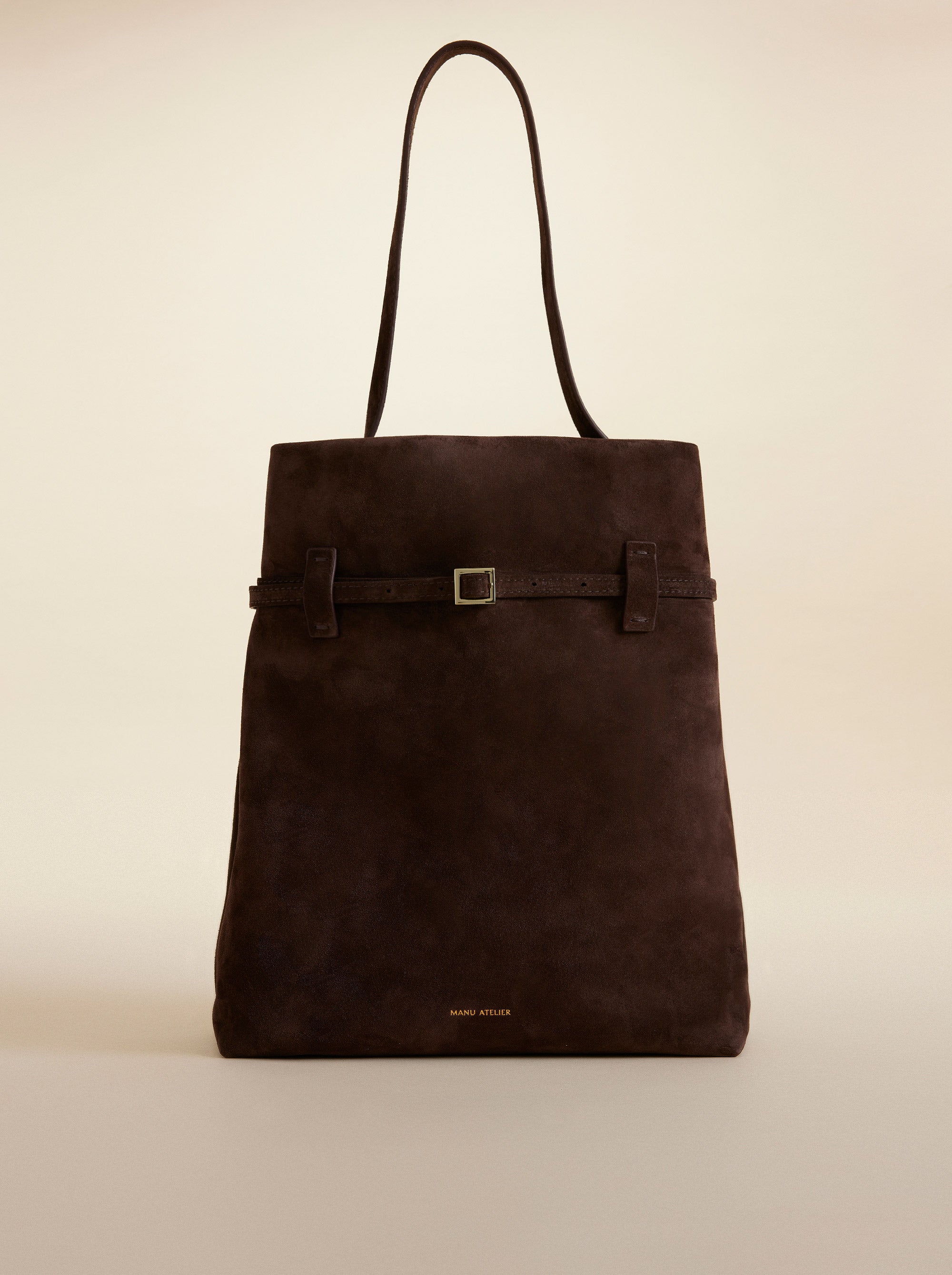 Tote du Jour Deep Brown Suede by Manu Atelier