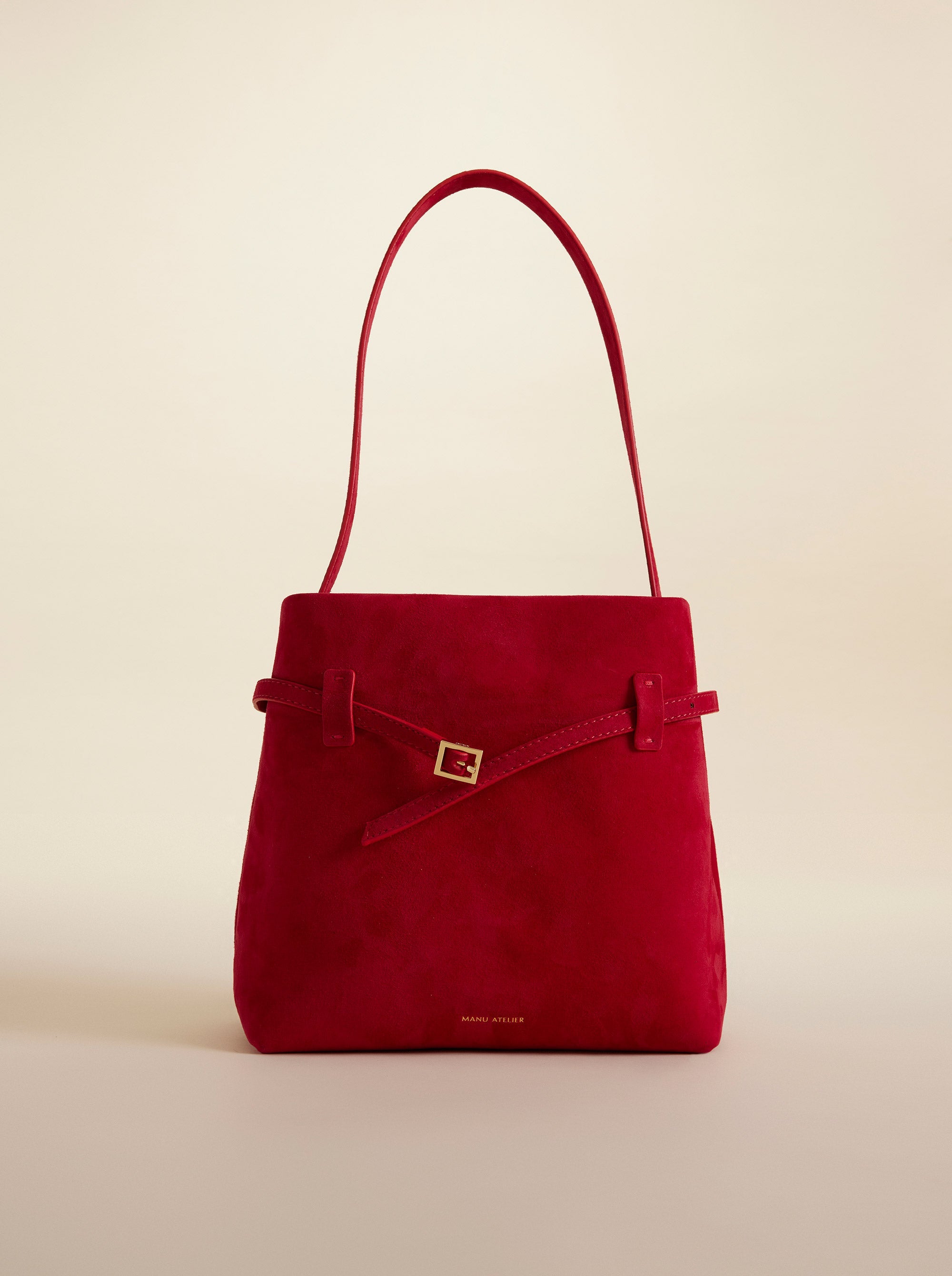 Mini Tote du Jour Red Suede by Manu Atelier