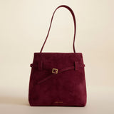 Mini Tote du Jour Burgundy Suede 3