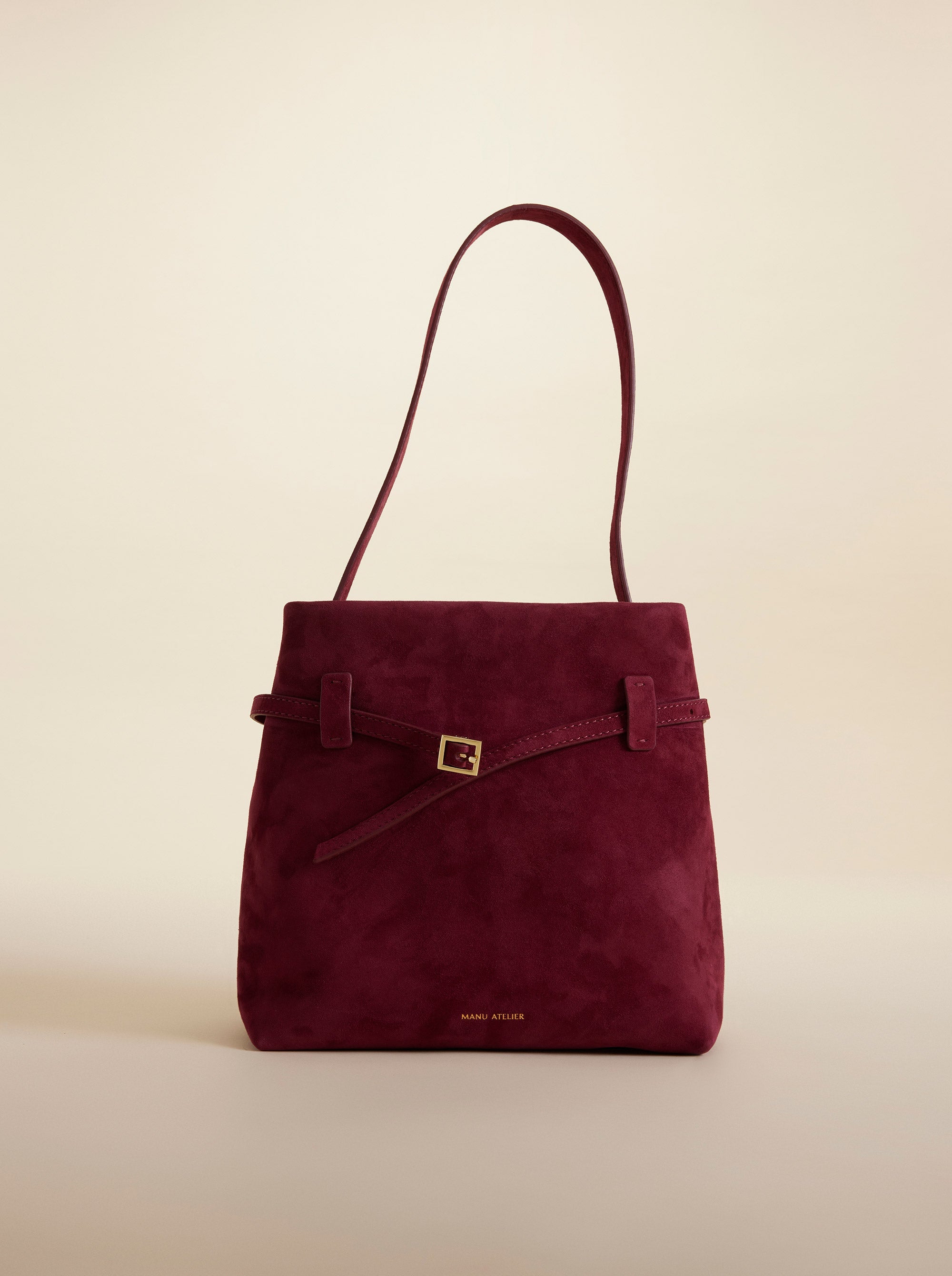 Mini Tote du Jour Burgundy Suede 3