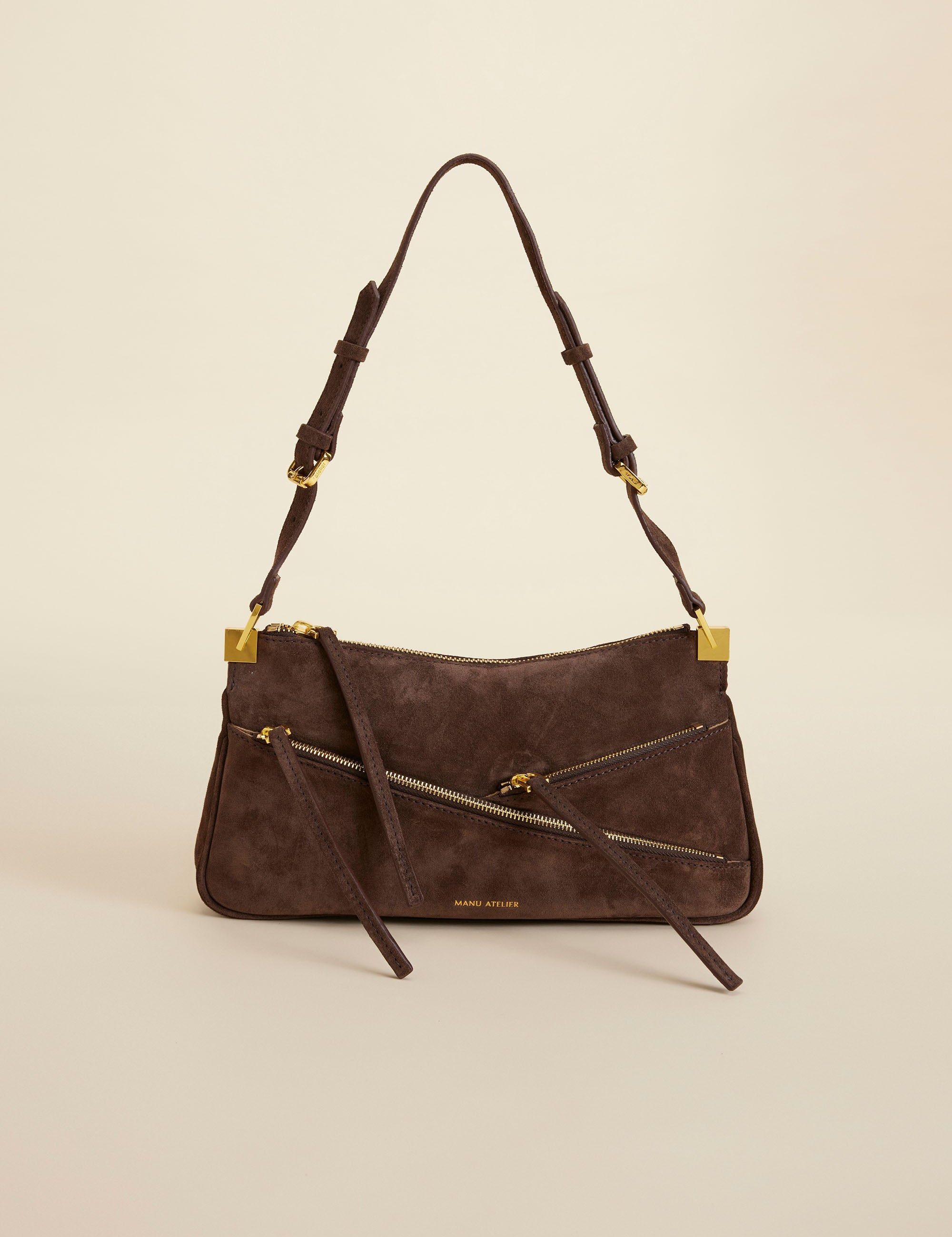 Three Zipped Deep Brown Suede 