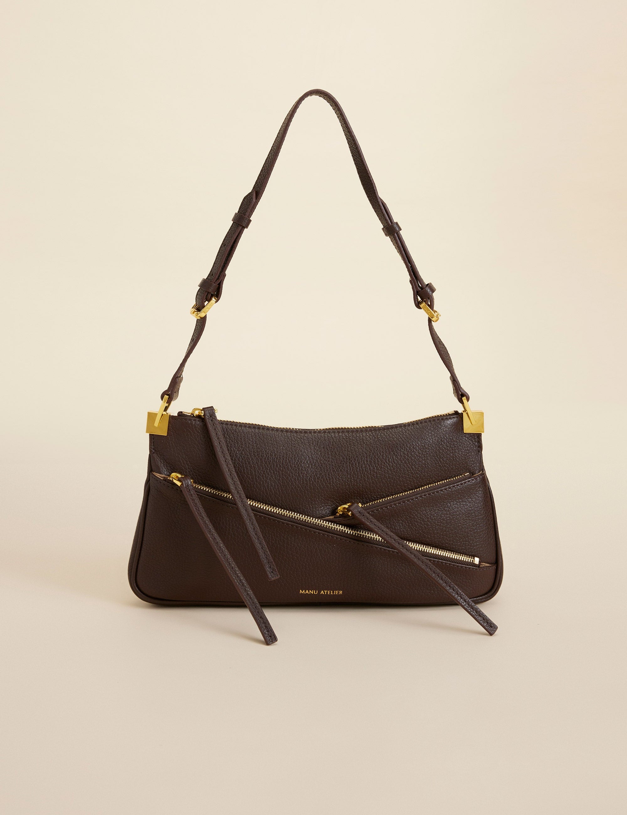 Three Zipped Deep Brown 
