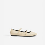 Manu Ballet Flats With Double Belt Vanilla Soft