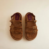 Cage Chunky Slides Sigaro Suede