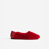 Manu Ballet Flats Red Shearling