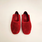 Manu Ballet Flats Red Shearling Front