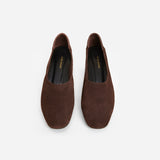 Manu Ballet Flats Deep Brown Suede Front