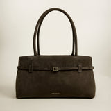 Le Cambon East West Tobacco Green Suede