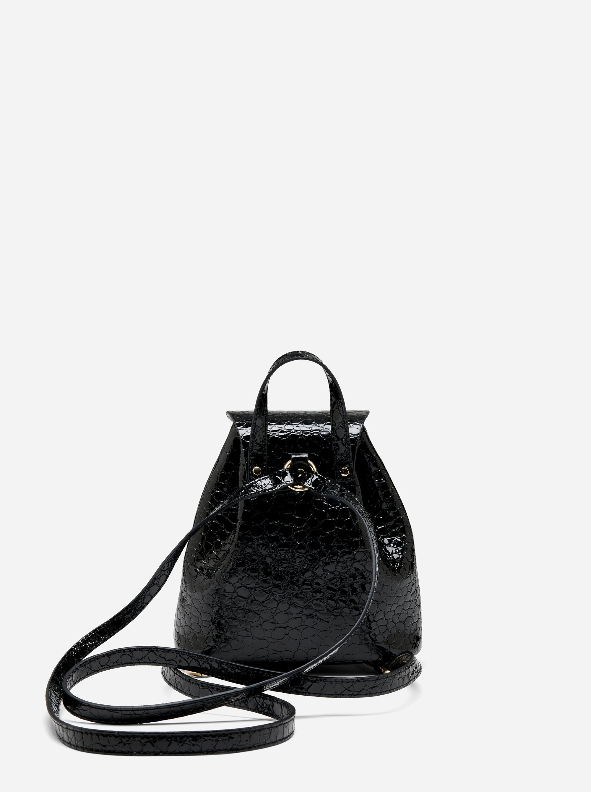 Mini Backpack Black Croc by Manu Atelier Mini Backpack Black Croc by Manu Atelier
