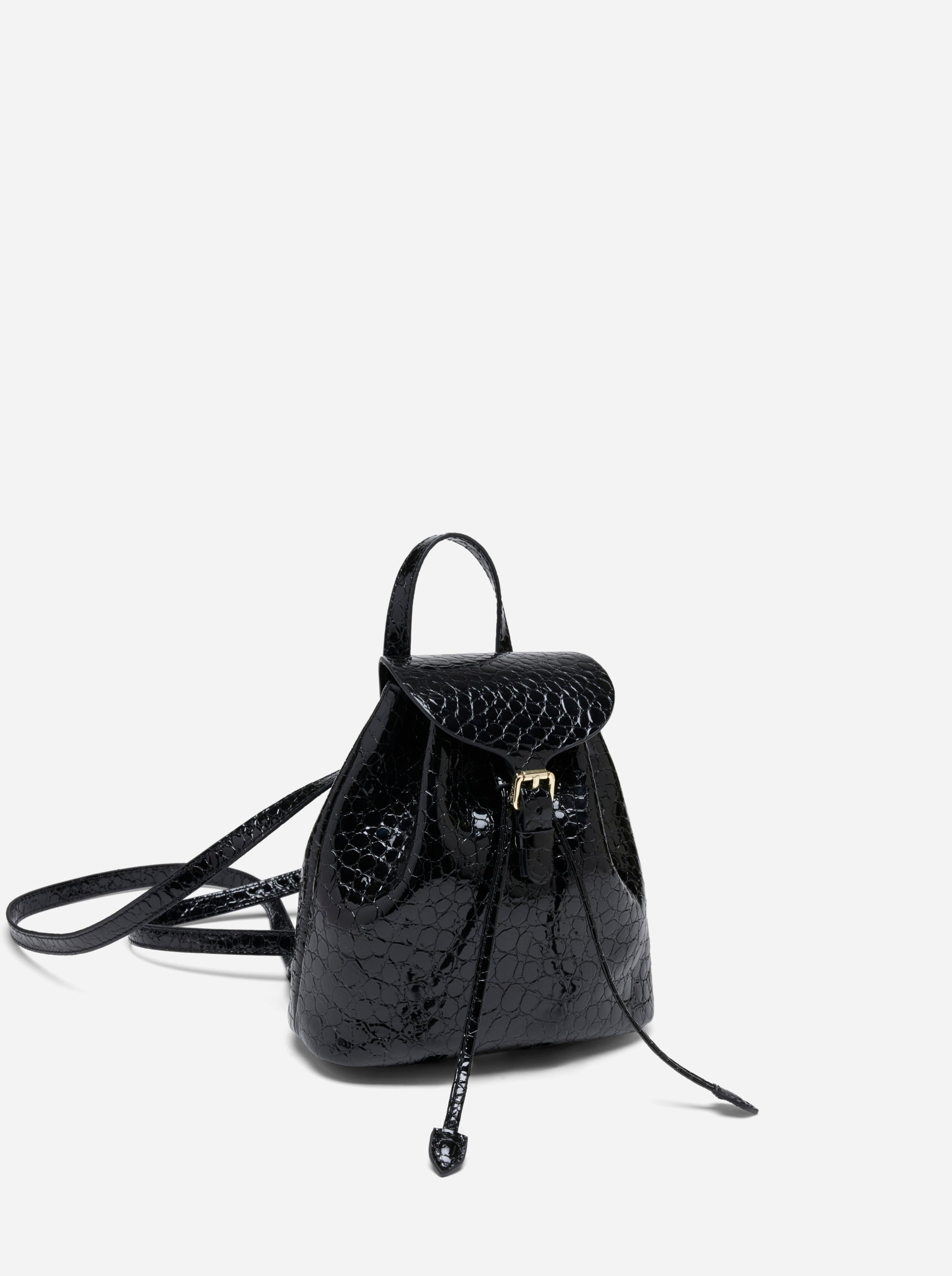 calf mini backpack Mini Backpack Black Croc