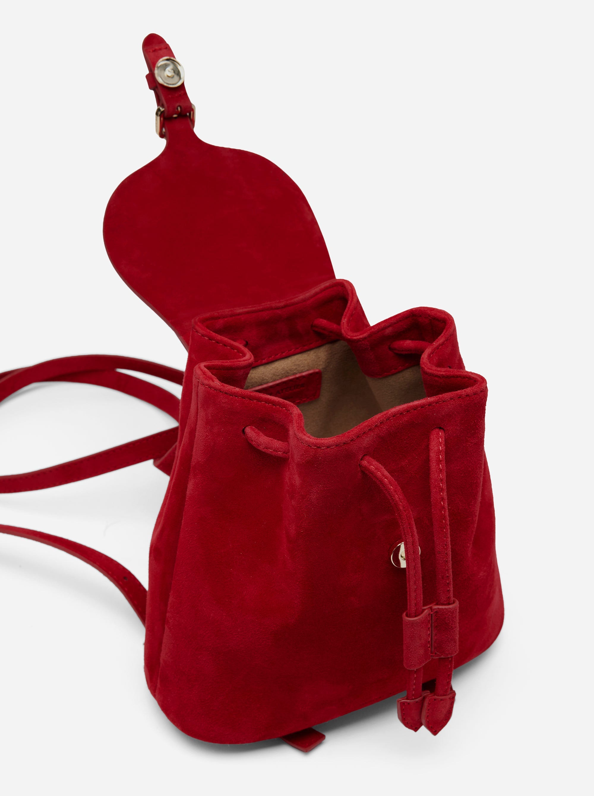 burgundy velour mini backpack Mini Backpack Red Suede by Manu Atelier