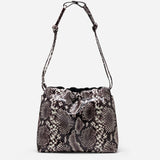 Romy Pouch Snake Embossed & Black Suede