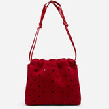 Romy Pouch Perforated Red Suede