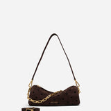 Mini Cylinder Perforated Deep Brown Suede