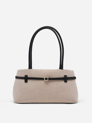 Le Cambon East West Beige Canvas & Black Soft