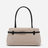 Le Cambon East West Beige Canvas & Black Soft