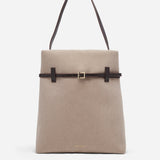 Tote du Jour Beige Canvas & Bitter Brown Front