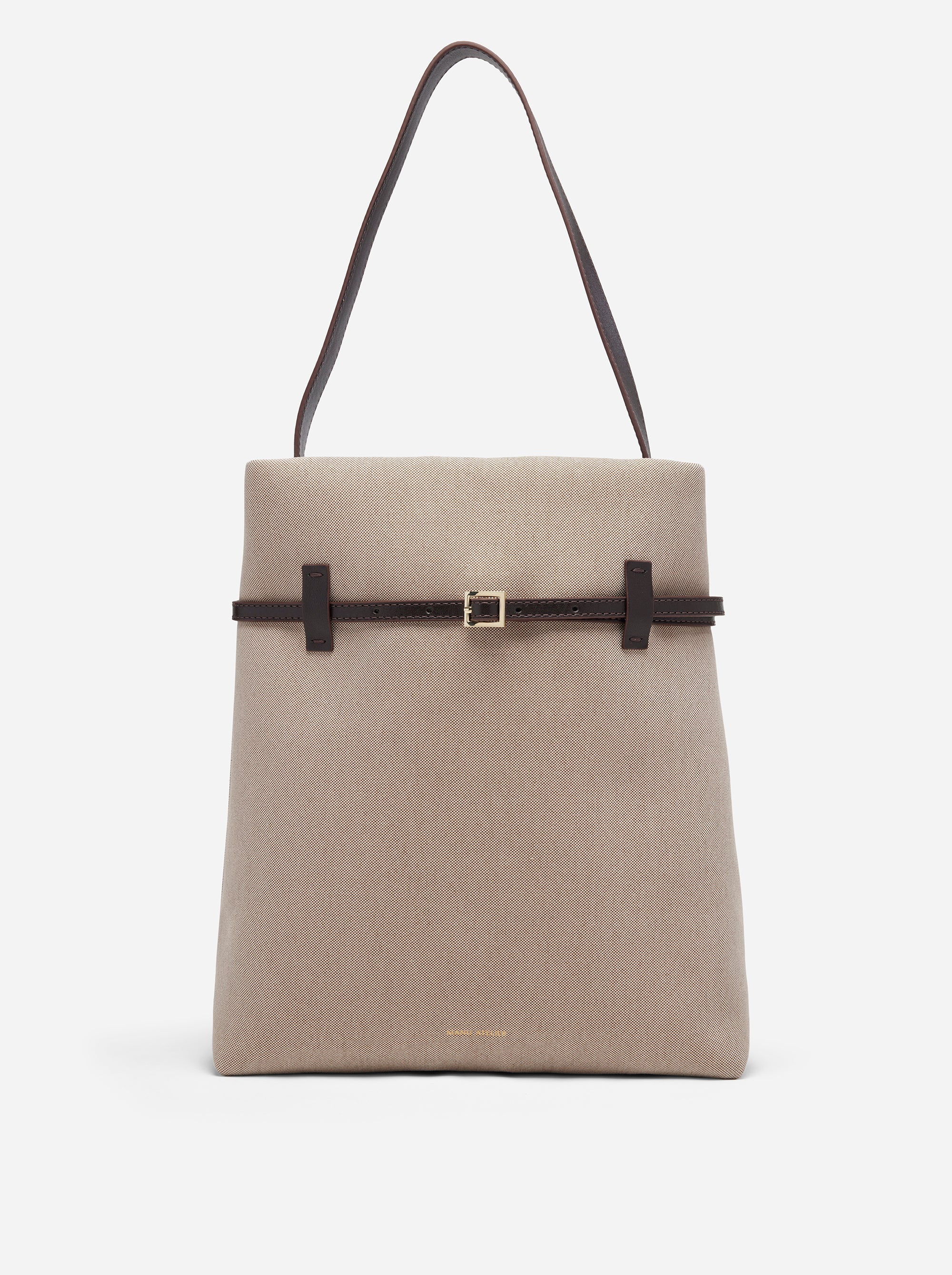 Tote du Jour Beige Canvas & Bitter Brown Front