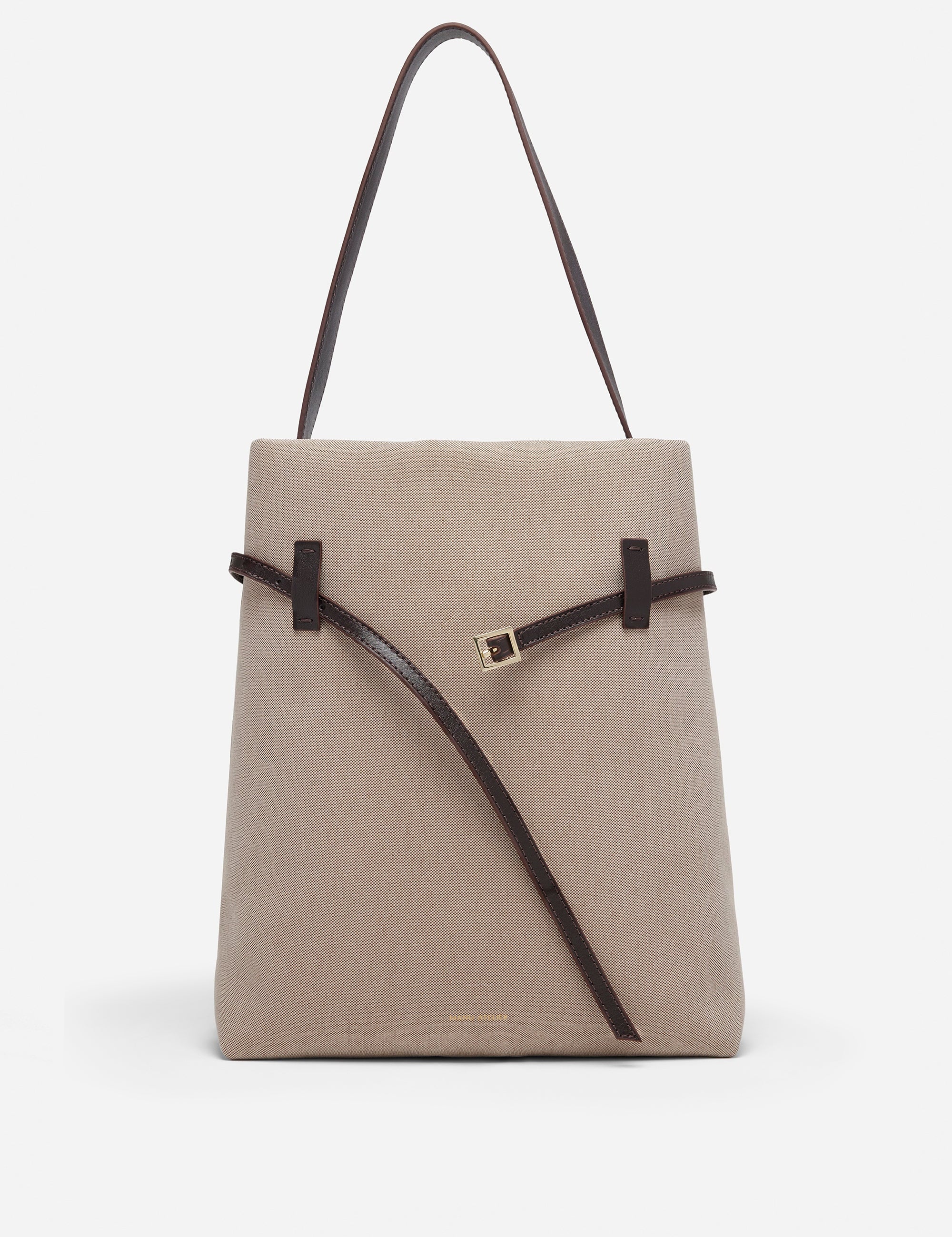 Tote du Jour Beige Canvas & Bitter Brown 