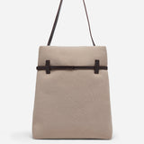 Tote du Jour Beige Canvas & Bitter Brown Back