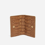 Manu Cardholder Mocha Croc Embossed