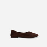 Manu Ballet Flats Deep Brown Suede