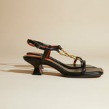 Butterfly T-strap Sandals Black