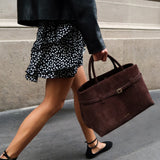 Le Cambon 35 Deep Brown Suede on Model
