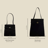 Mini Tote Du Jour Suede Leather Black and Tote du Jour Suede Leather Black2 