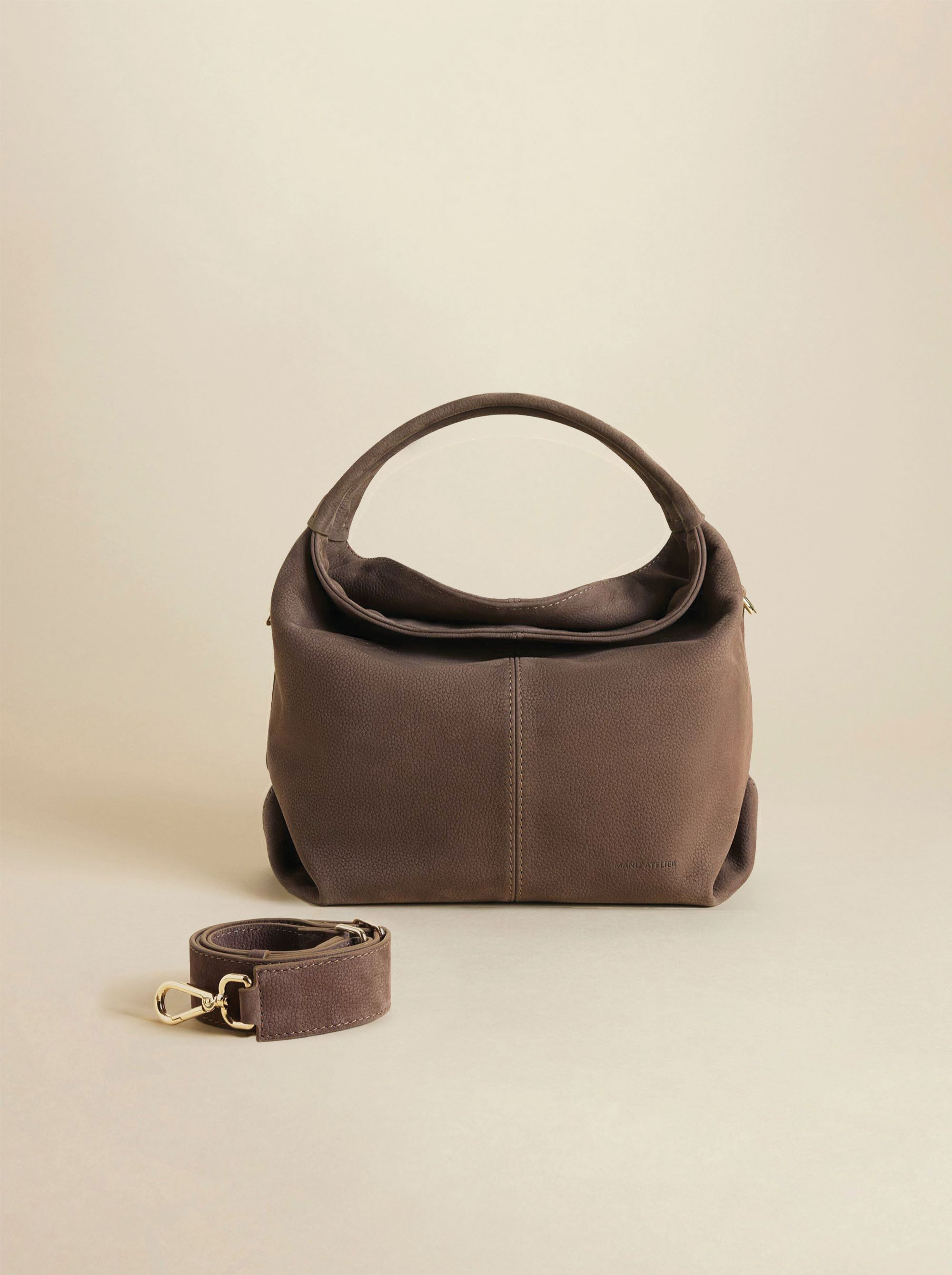 Mini Gala Full Grain Nubuck Leather Taupe 