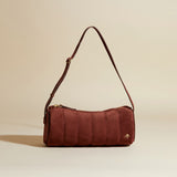 Padded Cylinder Ruby Brown Suede